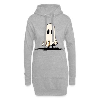 Fantômes ludiques pour Halloween - Sweat-shirt à capuche long Femme - gris chiné - Devant