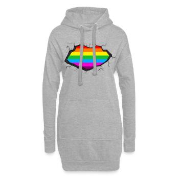 Arc-en-ciel en moi - Sweat-shirt à capuche long Femme - gris chiné - Devant
