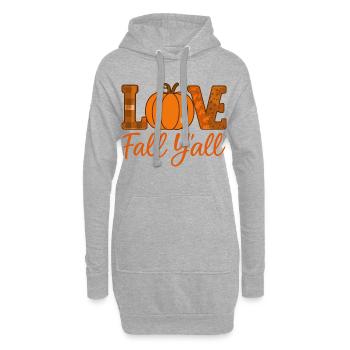 Herbst Y'all Love Kürbis Design - Hoodie-Kleid - Grau meliert - Vorne