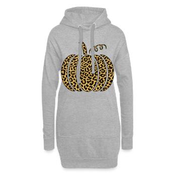 Illustration de citrouille à imprimé léopard - Sweat-shirt à capuche long Femme - gris chiné - Devant