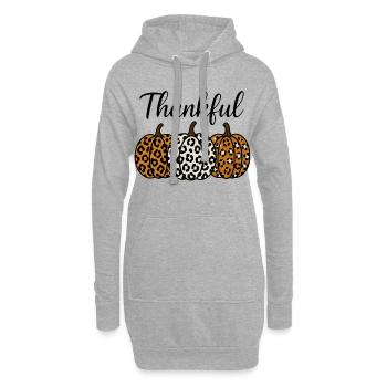 Citrouille léopard Automne reconnaissant - Sweat-shirt à capuche long Femme - gris chiné - Devant