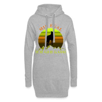 Hund - mir egal ich geh Gassi - Hoodie-Kleid - Grau meliert - Vorne