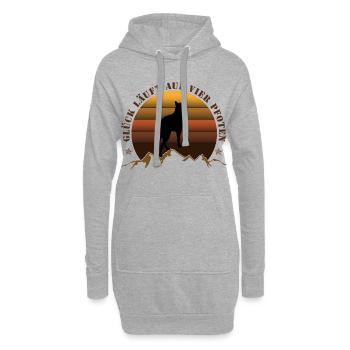 Abendlicher Wolf auf Bergkulisse - Hoodie-Kleid - Grau meliert - Vorne