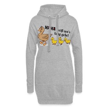 Lustige Gans Ente Familien Motto Illustration - Hoodie-Kleid - Grau meliert - Vorne