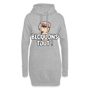 Bloquons Tout ! Mouvement Blocage du 10 Septembre - Sweat-shirt à capuche long Femme - gris chiné - Devant