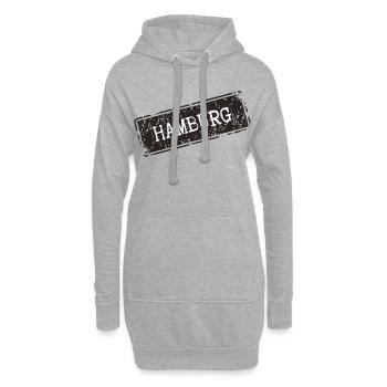 Conception de motif de la ville de Hambourg - Sweat-shirt à capuche long Femme - gris chiné - Devant
