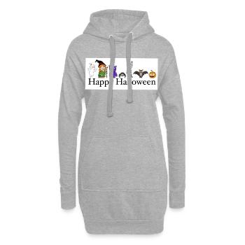 Humorvolle Halloween-Monster und Geister - Hoodie-Kleid - Grau meliert - Vorne