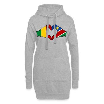 Mali Nairobi Flagge Hände Herz - Hoodie-Kleid - Grau meliert - Vorne
