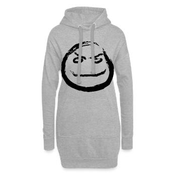 Abstraktes Farbenspiel für kreative Kleidung - Hoodie-Kleid - Grau meliert - Vorne