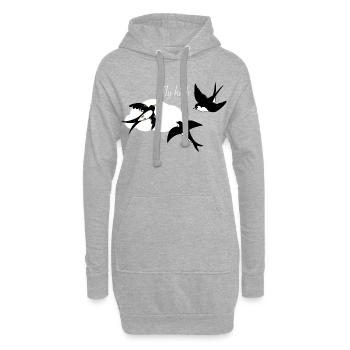 Liberté d’hirondelle - Sweat-shirt à capuche long Femme - gris chiné - Devant