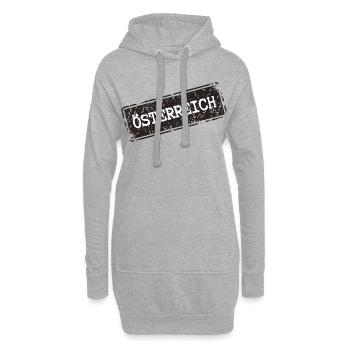 Drapeau autrichien sur les vêtements - Sweat-shirt à capuche long Femme - gris chiné - Devant