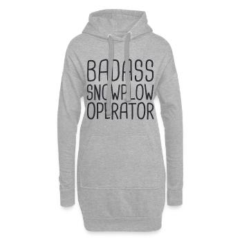 Opérateur de chasse-neige Conducteur de chasse-neige badass - Sweat-shirt à capuche long Femme - gris chiné - Devant