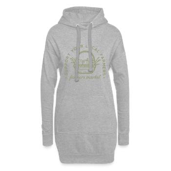 Soutenez votre vendeur de ferme du marché fermier local - Sweat-shirt à capuche long Femme - gris chiné - Devant