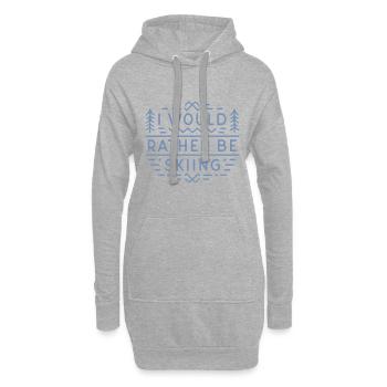 Skiliebhaber lustiger Skifahrer Ich würde lieber Ski fahren - Hoodie-Kleid - Grau meliert - Vorne