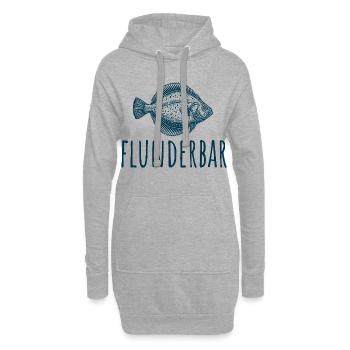 Zielfisch Flunder - Flunderbar - Angler Geschenk - Hoodie-Kleid - Grau meliert - Vorne