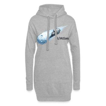 Vol d'une comète dans l'espace - Sweat-shirt à capuche long Femme - gris chiné - Devant