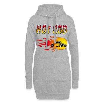 Voiture en Flamme Vintage Racer - Sweat-shirt à capuche long Femme - gris chiné - Devant