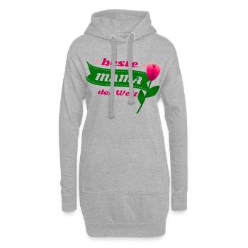 Beste Mama der Welt Design Geschenk - Hoodie-Kleid - Grau meliert - Vorne