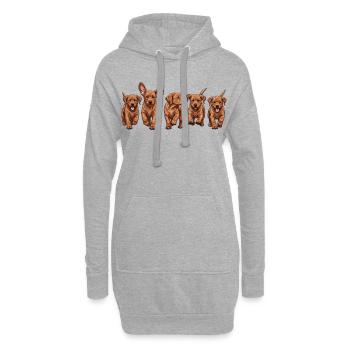 Série de chiots labradors roux mignons - Sweat-shirt à capuche long Femme - gris chiné - Devant