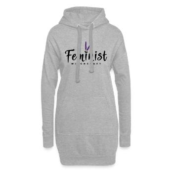 Sorcière d'Halloween avec de la lavande - Sweat-shirt à capuche long Femme - gris chiné - Devant