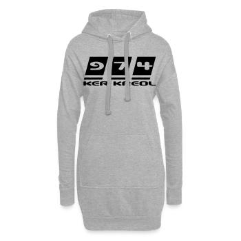 Design 974 Ker Kreol - La Réunion - Sweat-shirt à capuche long Femme - gris chiné - Devant