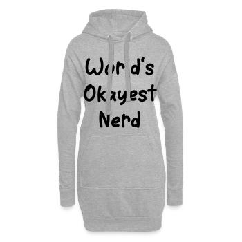 worlds_okayest_Nerd - Sweat-shirt à capuche long Femme - gris chiné - Devant
