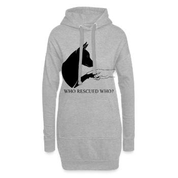 Hunderettung Liebe - Hoodie-Kleid - Grau meliert - Vorne