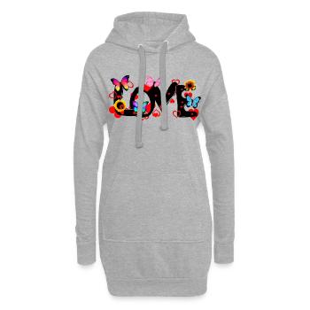 LOVE – Colorful Romantic Statement Design - Hoodie-Kleid - Grau meliert - Vorne