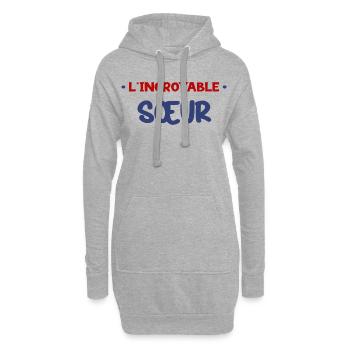 Incroyable Sœur Citation Cadeau Famille - Sweat-shirt à capuche long Femme - gris chiné - Devant