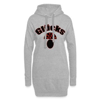 Gluckspilz - Modernes Talisman & Glücks - Hoodie-Kleid - Grau meliert - Vorne