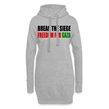 break the siege freedom for gaza - Hoodie-Kleid - Grau meliert - Vorne