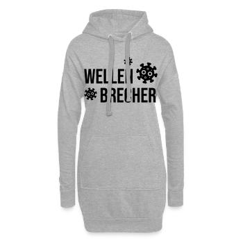 Wellenbrecher - Wort des Jahres 2021 - Hoodie-Kleid - Grau meliert - Vorne