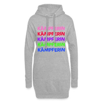 Kämpferin - Mut Mädchen Frauen - Hoodie-Kleid - Grau meliert - Vorne