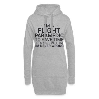 Flight Paramedic Never Wrong Luftrettung - Hoodie-Kleid - Grau meliert - Vorne