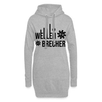 Brise-lames Corona Virus - Sweat-shirt à capuche long Femme - gris chiné - Devant