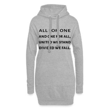 Die drei Musketiere Zitat - Hoodie-Kleid - Grau meliert - Vorne