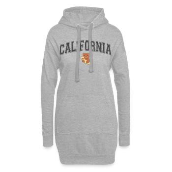 Californie et Ourson mignon - Sweat-shirt à capuche long Femme - gris chiné - Devant