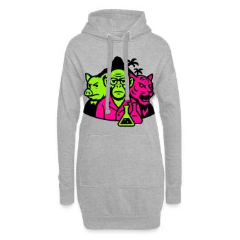 Île étrange - Sweat-shirt à capuche long Femme - gris chiné - Devant