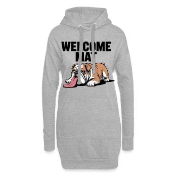 Tapis de bienvenue Bulldog - Sweat-shirt à capuche long Femme - gris chiné - Devant