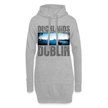 Docklands Dublin Wasseransicht - Hoodie-Kleid - Grau meliert - Vorne