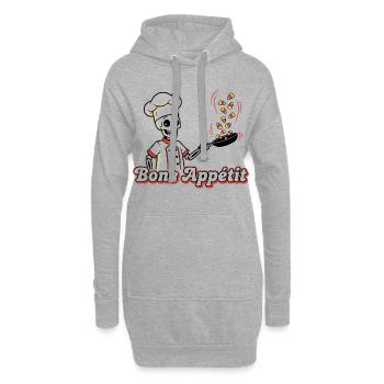 Crâne Chef avec motif de serpent de bonbons - Sweat-shirt à capuche long Femme - gris chiné - Devant