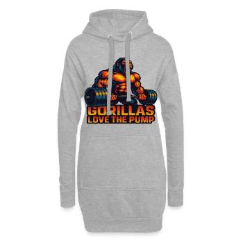 Bodybuilding Gym Fitness Gorillas Love the Pump - Hoodie-Kleid - Grau meliert - Vorne