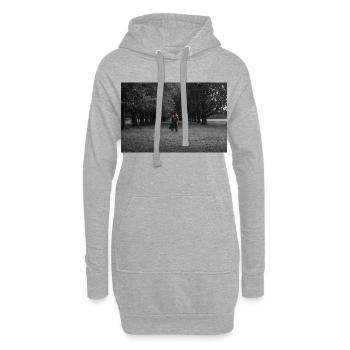 Silhouette de couple de citrouilles sous la canopée d’arbre - Sweat-shirt à capuche long Femme - gris chiné - Devant