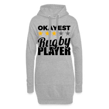 Joueur de rugby - Sweat-shirt à capuche long Femme - gris chiné - Devant