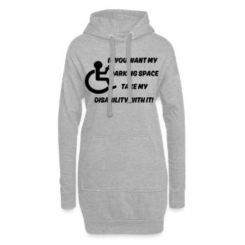 Möchten Sie meinen Rollstuhlparkplatz? # - Hoodie-Kleid - Grau meliert - Vorne