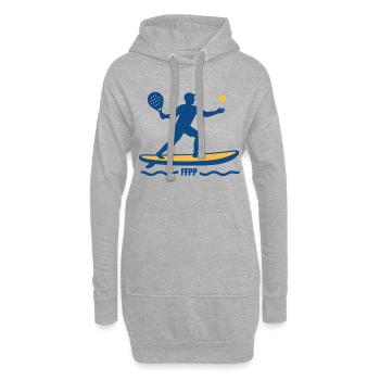 Fédération Française de Padel en Paddle  - Sweat-shirt à capuche long Femme - gris chiné - Devant