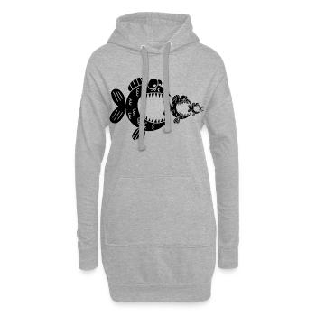 Black fish and the food chain - Hoodie Dress - heather grey - Front
