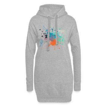 Explosion de couleurs Design inspiré de l’art - Sweat-shirt à capuche long Femme - gris chiné - Devant
