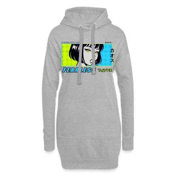Fille d’anime avec sucette - Sweat-shirt à capuche long Femme - gris chiné - Devant
