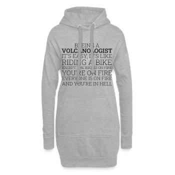 Volcanologist Riding A Bike Volcanology - Hoodie-Kleid - Grau meliert - Vorne